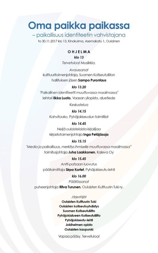 Seminaari Kinokulmassa 30.11.2017